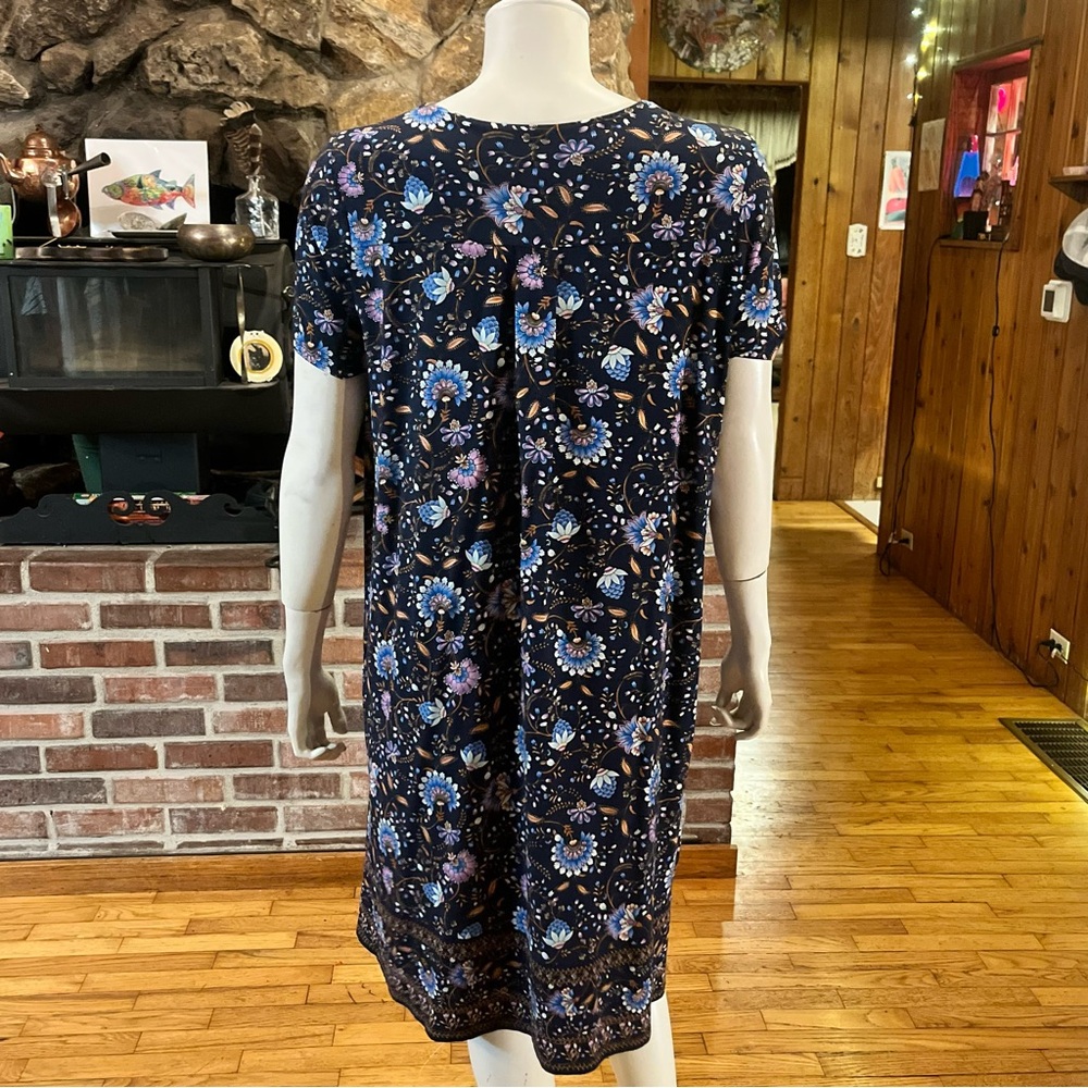 J. Jill Midnight Blue Floral Midi Dress - Picture 5 of 9